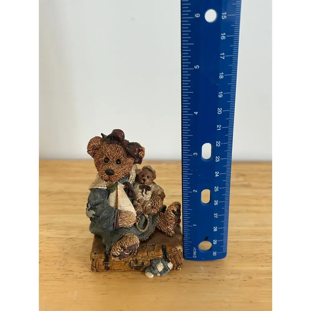 Boyds Bearstone 1993 Sailboat Baby Bear on Suitcase Figurine Style 2000